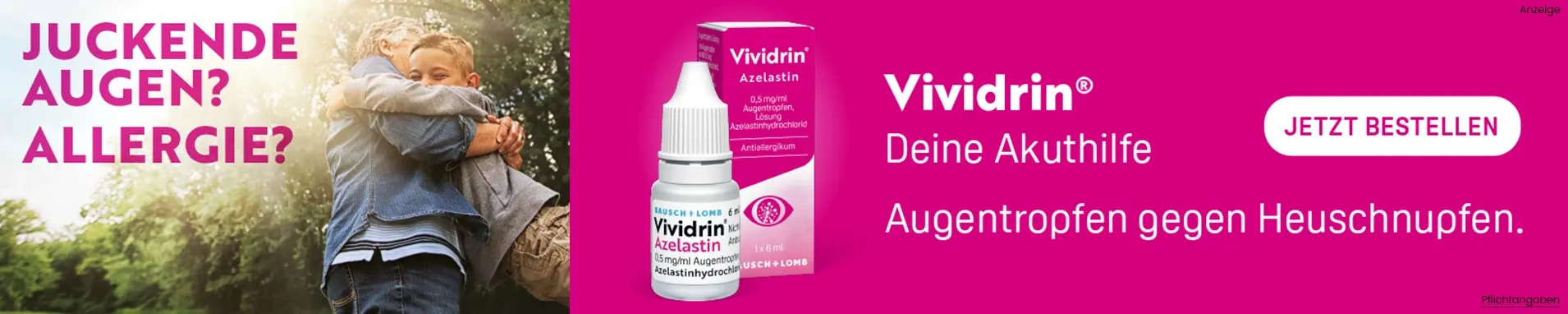 Vividrin Azelastin Nasenspray & Augentropfen