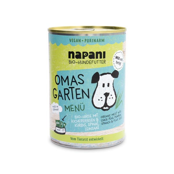 Bio Menü für Hunde Omas Garten mit Hirse und Kichererbsen... 400 g