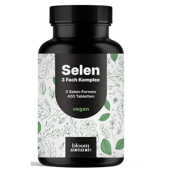 Selen 200 µg 3-Fach-Komplex - 400 Tabletten - Bloom Naturals 400 St