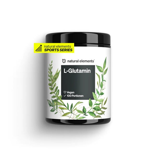 natural elements L-Glutamin Pulver – 500g – reines L-Glutamine – geschmacksneutral – vegan, hochdosiert, ohne Zusätze – in Deutschland produziert & laborgeprüft 500 g
