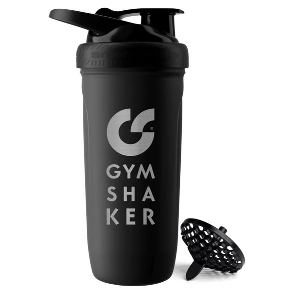GYMSHAKER Protein Shaker Edelstahl Trinkflasche Schwarz 1 St