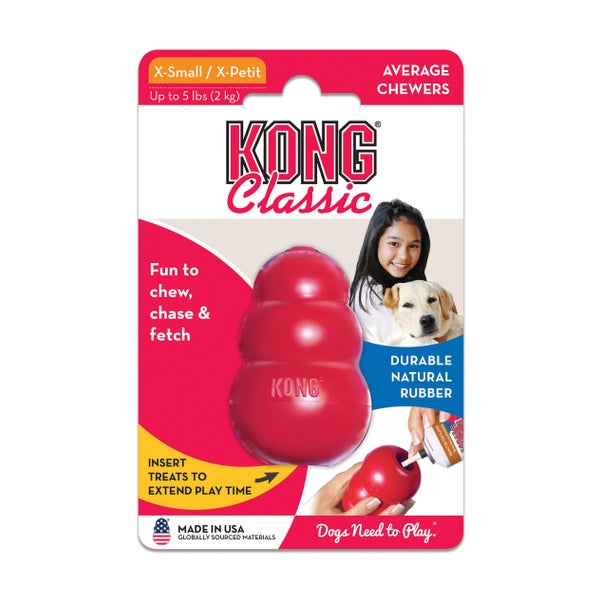 KONG Classic XS, rot - Kauspielzeug aus Naturkautschuk für Hunde 1 St