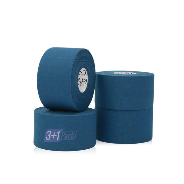 OK TAPE Sporttape 4 Rollen, blau, 3,8cm x 13,7m - Elastisch & hautfreundlich