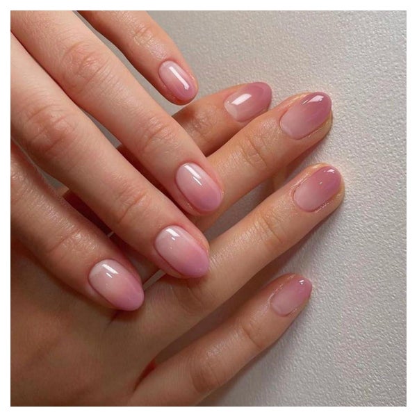 Acrylnägel Kurz Rund Französisch Mandel 24 Stück Ombré Rosa 1 St