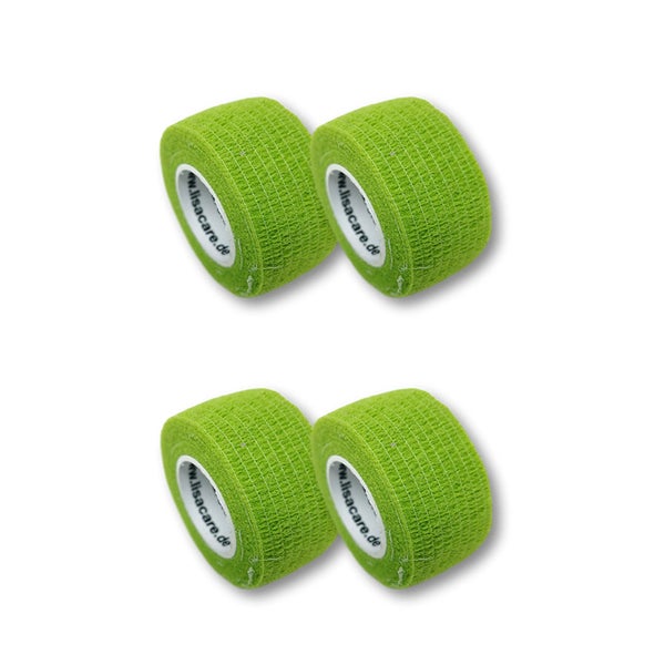 LisaCare Fingerpflaster 2,5cm x 4,5m - 4er Set Hellgrün 4 St