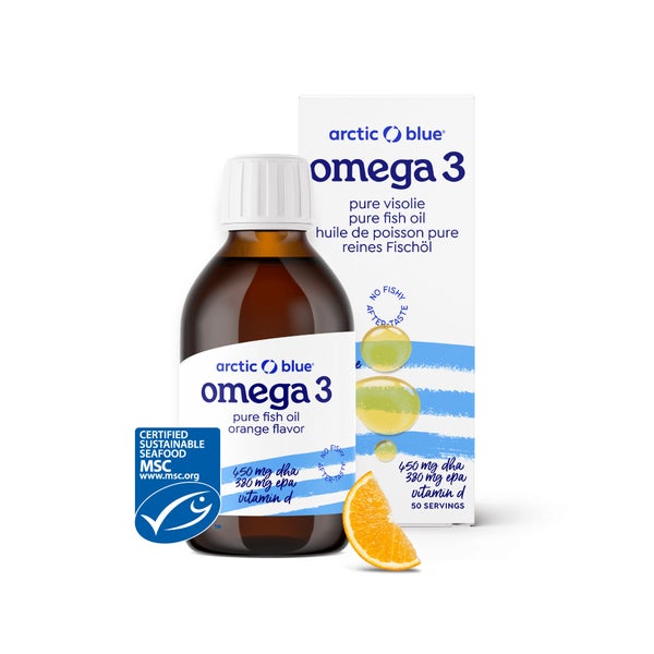 Arctic Blue Omega 3 DHA- und EPA-Fischöl mit Vitamin D3 250 ml
