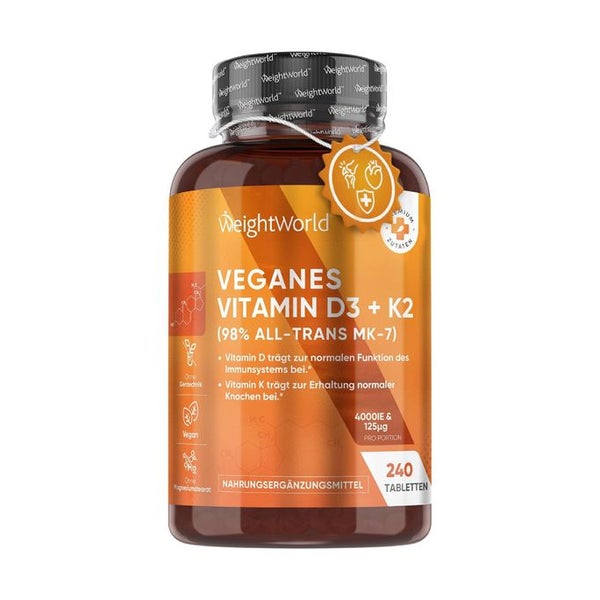 WeightWorld Vitamin D3 + K2 98% All-Trans K2 MK7 240 St