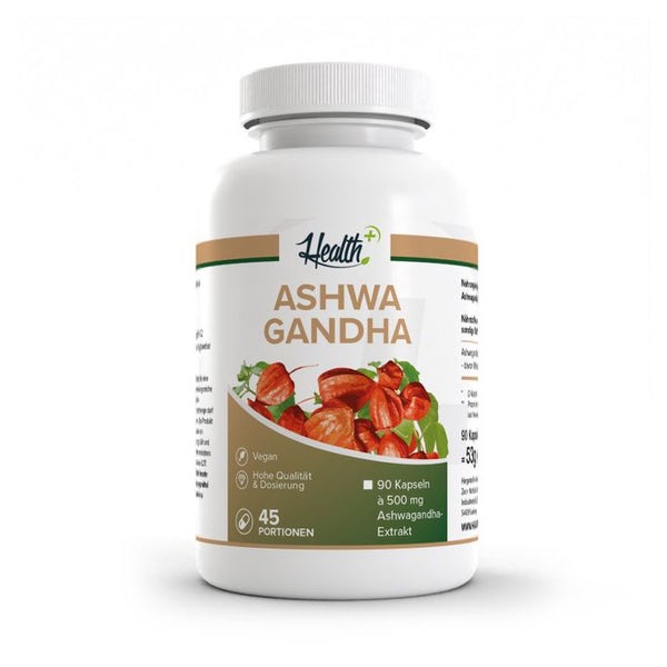HEALTH+ ASHWAGANDHA mit KSM-66, 90 Kapseln 90 St