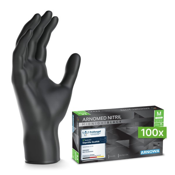 Einweghandschuhe Nitril Schwarz, Größe L - (100 Stk.) 1 Box St