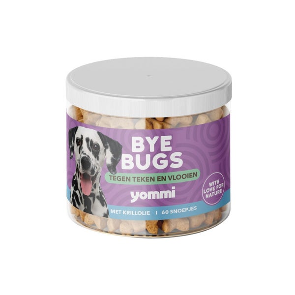 Yommi Bye Bugs - Natürliche Kausnacks gegen Zecken und Flöhe beim Hund 60 St