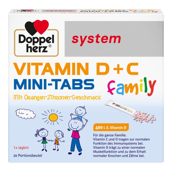 Doppelherz Vitamin D+c Mini-tabs Family System 20 St