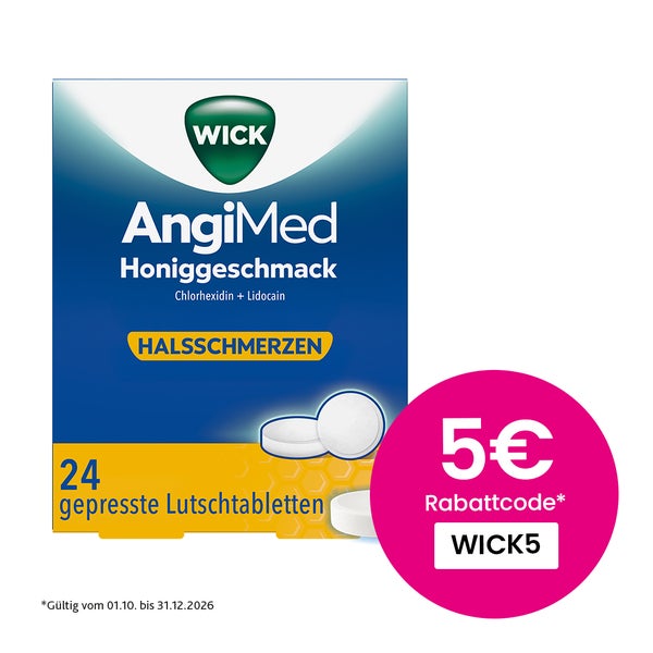 Wick Angimed Honiggeschmack 5 Mg/1 Mg Lutschtabletten 24 St