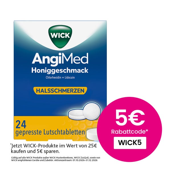 Wick Angimed Honiggeschmack 5 Mg/1 Mg Lutschtabletten 24 St