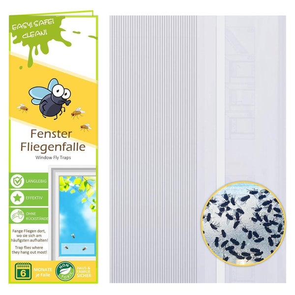 Blooven Fenster Fliegenfalle 40 Stück, giftfrei und transparent