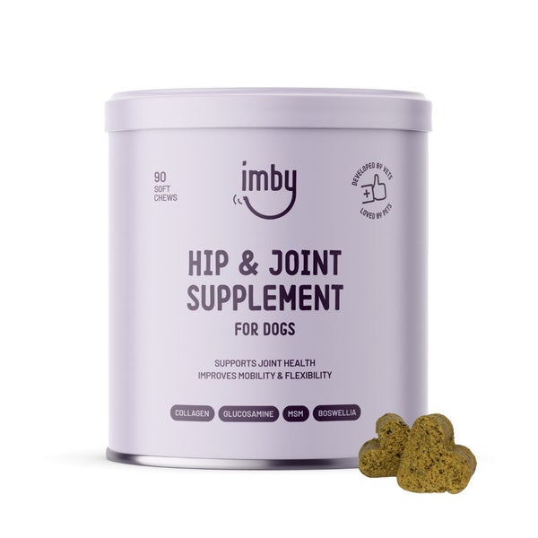 Imby Hip and Joint - Pflanzliche Gelenkunterstützung für Hunde mit Glucosamin und MSM 90 St