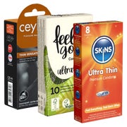 Feel&Thin Mix Nr. 2 – 27 ultradünne, gefühlsechte Kondome (27 Kondome) 34 St