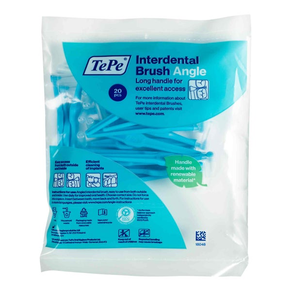 20-Pack TePe Angle Interdentalbürste Blau 0,6 mm ISO 3 20 St