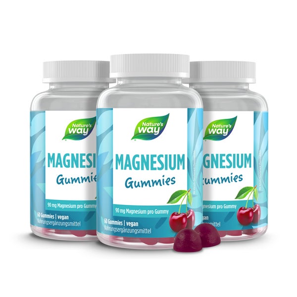 Magnesium Gummibärchen für Erwachsene & Kinder I 180 mg Magnesiumcitrat I Kirsch-Geschmack I vega... 180 St