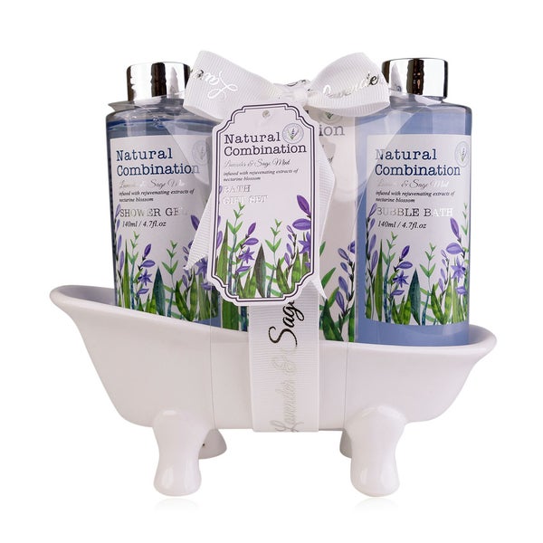 Accentra Badeset Lavendel in Keramikbadewanne 320 ml