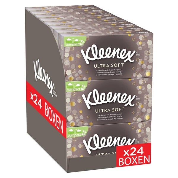 Kleenex Ultra Soft Kosmetiktücher-Boxen, 24x 64 Tücher 1536 St