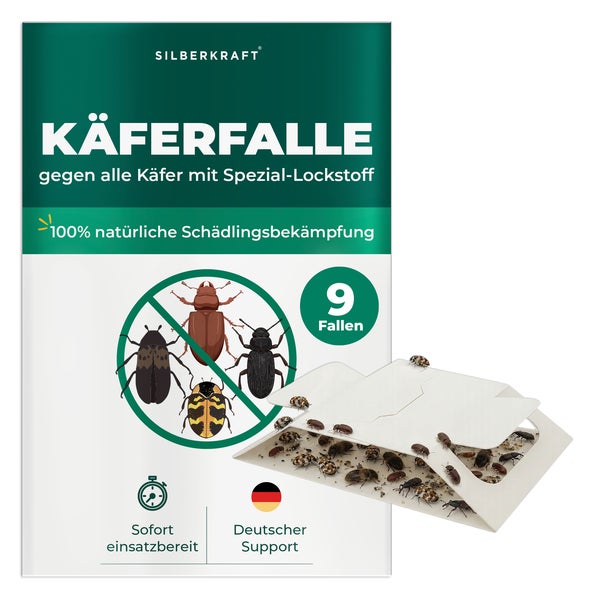Silberkraft Käferfalle gegen diverse Käfer 9 Fallen 9 St