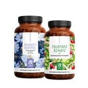HIT DUO Paket: DAO Diaminoxidase, Quercetin, Katalase + Vitamin C & Schwarzkümmelöl + Vitamin E in einem veganen Bundle - SCHWARZKÜMMEL & TOLERANZSCHATZ - NATURTREU® 122 g