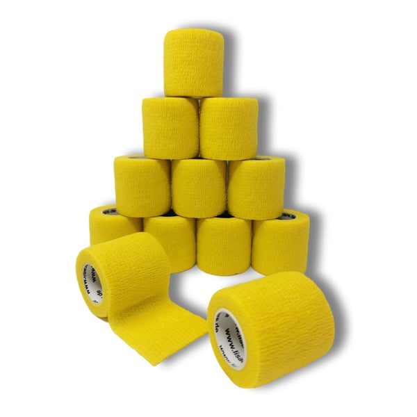 LisaCare latexfreie, kohäsiver Pflasterverband 5cm - Gelb 12 St