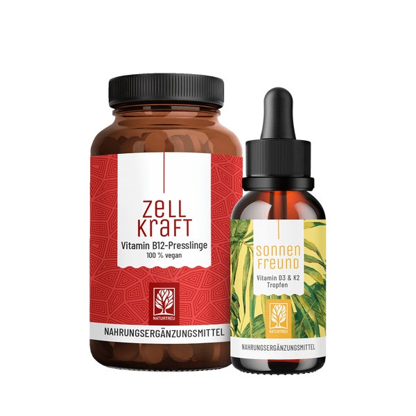 ALLTAGSKRAFT Paket: Vitamin B12 & D3 + K2 in einem veganen Bundle ZELLKRAFT & SONNENFREUND -  NATURTREU®  g