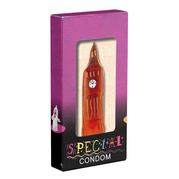 XL-Scherzkondom Big Ben 1 Stück handbemalt London Spaßkondom (1 Stück) 1 St