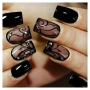 24 Stück Schwarz Schmetterling Nägel Press on Nails French S 1 St