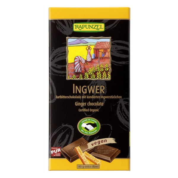 Rapunzel - Zartbitter Schokolade Ingwer 55% 80 g
