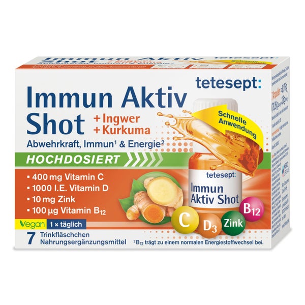tetesept Immun Aktiv Shot | Ingwer + Kurkuma | 7 Stk. 7 St