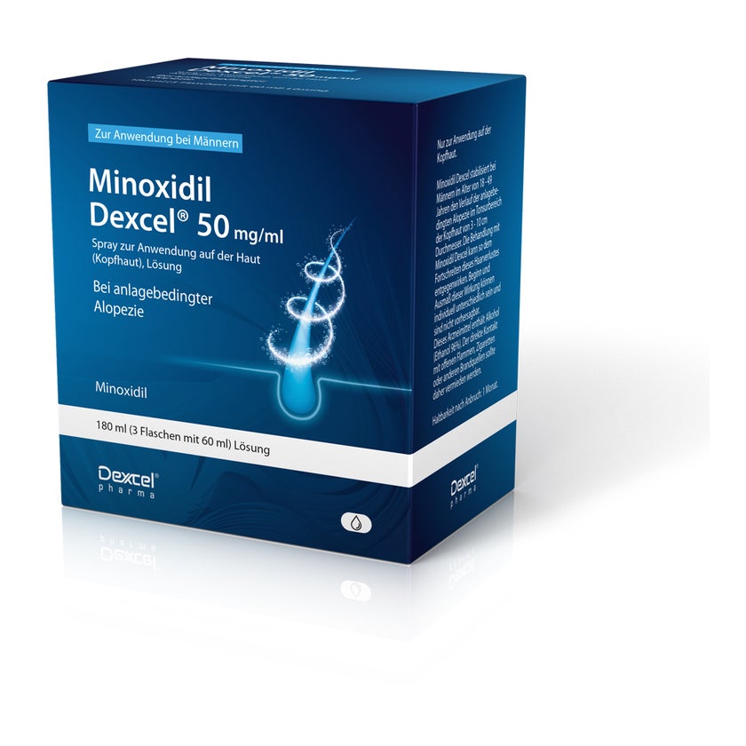 Minoxidil Dexcel 50 Mg/ml Spray Z.anw.a.d.kopfhaut 3X60 ml