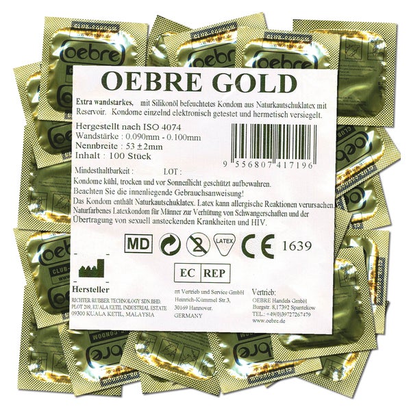 «Club» Gold Kondome – Extra stark, zylindrisch, 100 Stück (100 Kondome) 100 St