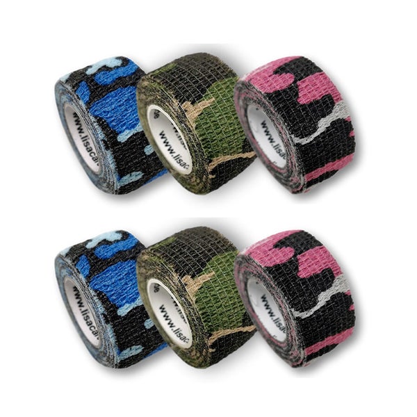 LisaCare Fingerpflaster - 2,5cm x 4,5m - 6er Set Camouflage 6 St