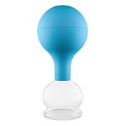 Produktabbildung: Pulox Schröpfglas aus Echtglas mit Saugball - 40mm in Blau 1 St