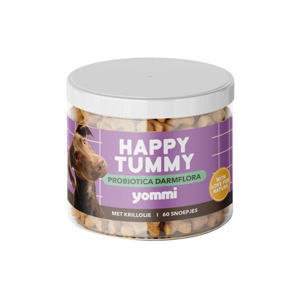 Yommi Happy Tummy - Probiotische Kausnacks für die Verdauung des Hundes 60 St