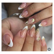 Kunstnägel Kurz Oval Nude Ombre Glitzer Weinrot Nagelkleber 1 St