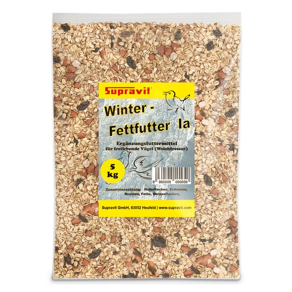 Supravit Premium Fettfutter für Wildvögel - schmackhaftes Vogelfutter & Winterfutter für Vögel - fettreiches Wildvogelfutter als Energielieferant im Winter 5 kg