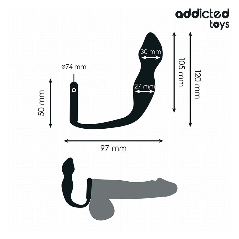 Addicted Toys - Silikon Analplug mit Hodenring günstig kaufen