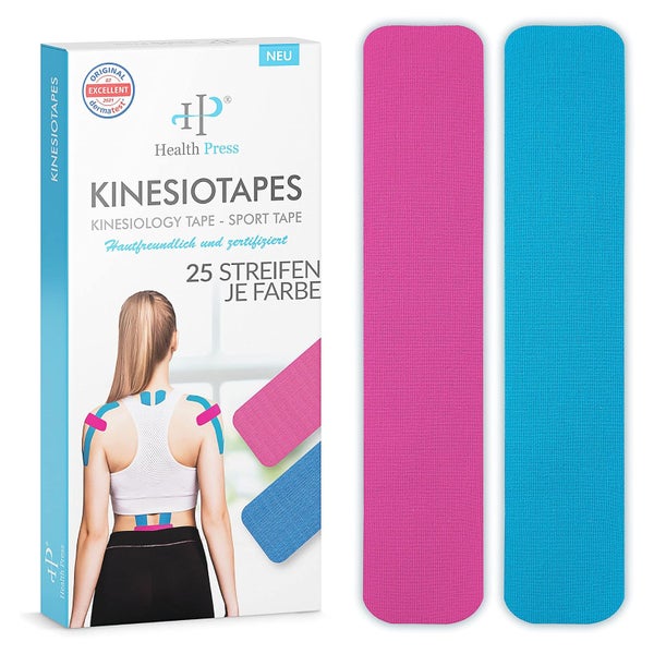 Health Press® Kinesiotapes Streifen Precut 25cm x 5cm 50 St