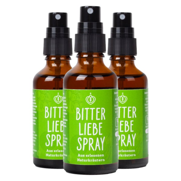 BitterLiebe Bitterstoffe Spray 50ml - Bittertropfen als Spray aus Die Höhle der Löwen - Hildegard von Bingen, Bitterkräuter 3x 50 ml