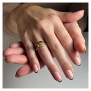 Falsche Nägel 24 Stück Mandel Kurz Glossy Nude French Rand 1 St