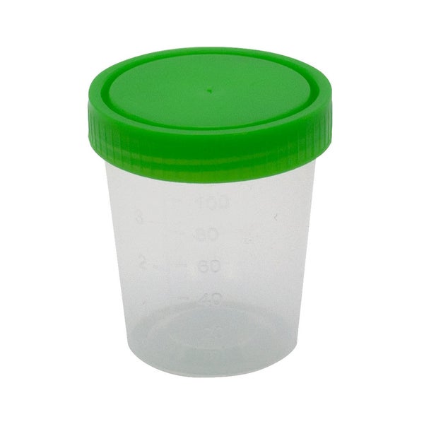 Medi-Inn Urinprobenbecher 125 ml mit grünem Schraubdeckel und Graduierung bis 100 ml 50 St