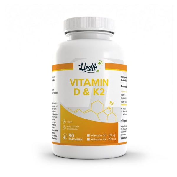 HEALTH+ VITAMIN D3 & K2, 90 Kapseln 90 St