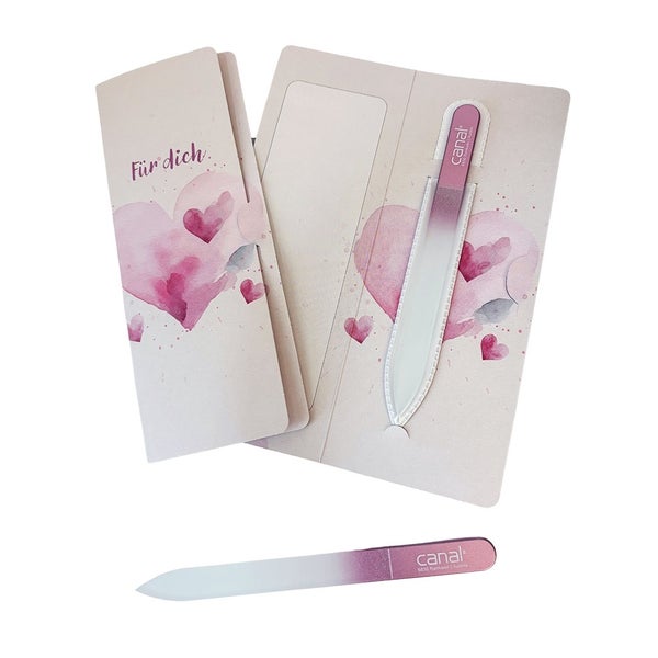 Glasnagelfeile rosa "Für dich" - Geschenkset 1 St