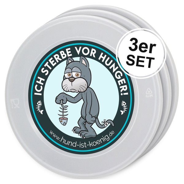 HUND IST KÖNIG Dosendeckel für Tierfutter – 200/400 g Dosen 3 St