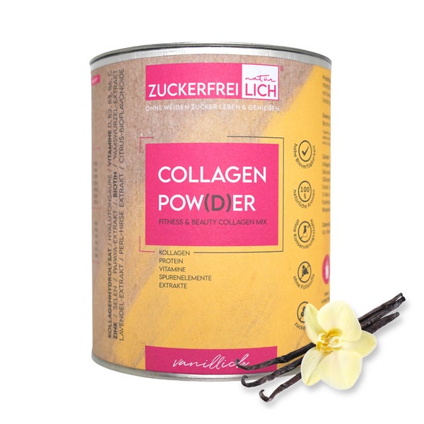 ZUCKERFREIlich Collagen Pulver mit Vitaminen Vanillich