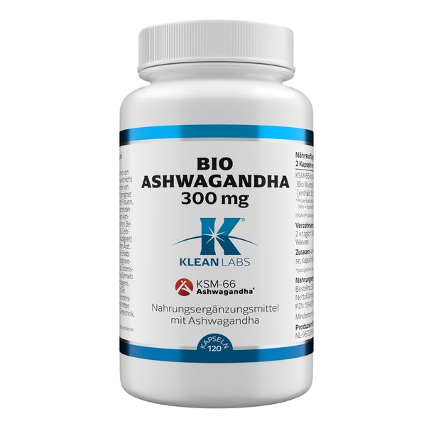 Ashwagandha Bio Wurzel-extr.300 Mg Klean Labs Kps. 120 St