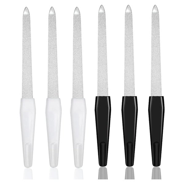 6er-Set Nagelfeilen Set Schwarz Weiß für Maniküre Pediküre P 1 St